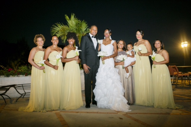 Bride, Groom and Bridesmaids - Custom wedding dress by MeJeanne Couture